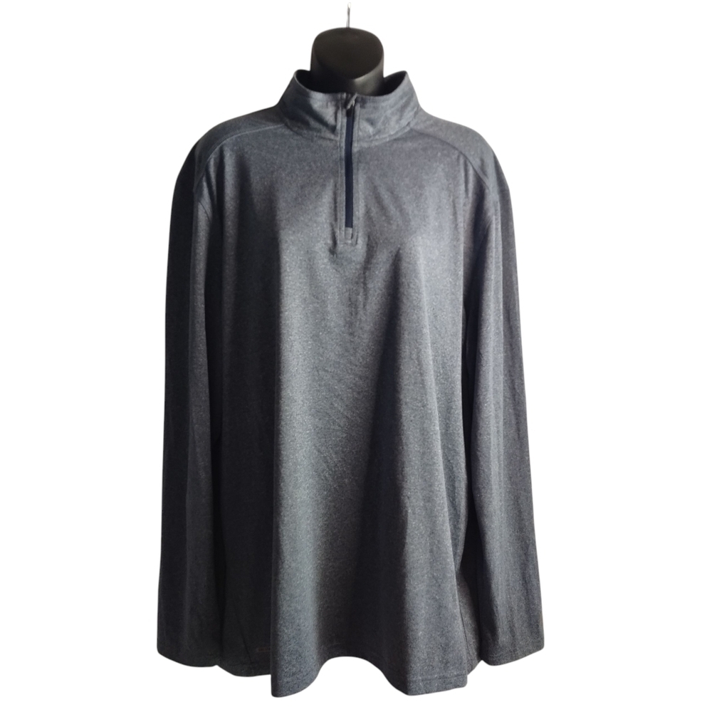 STARTER Grey Athleisure Shirt 1/4 Zipper Dri-fit Longsleeve Size Large